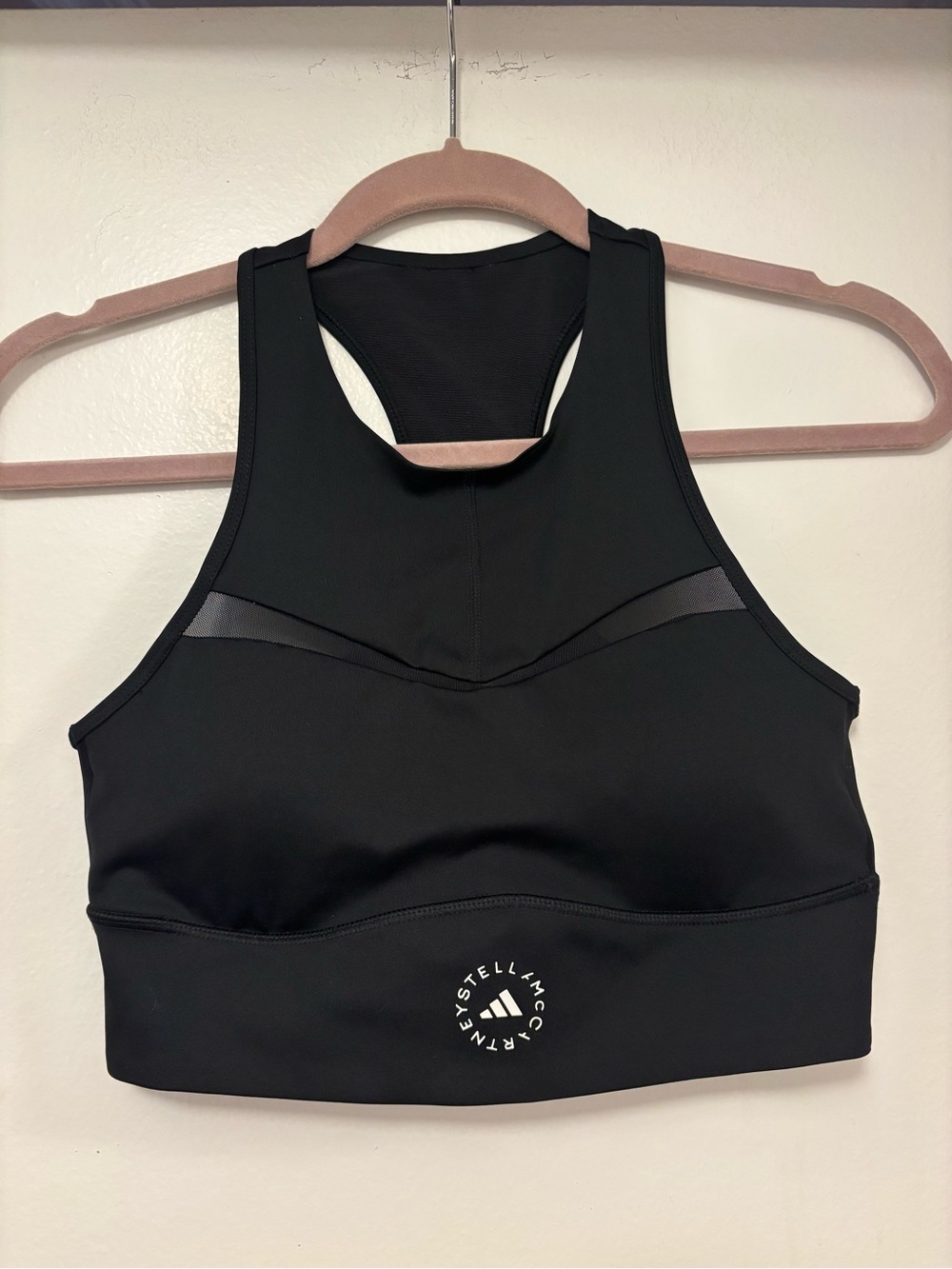 Adidas by Stella McCartney Black High-Neck Sports Bra - Picture 2 of 5